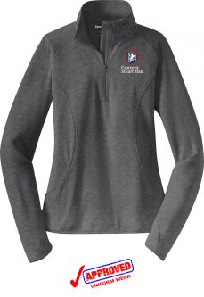 CONVENT & STUART HALL - Sport-Tek Ladies  Stretch 1/2-Zip Pullover, Charcoal Grey Heather